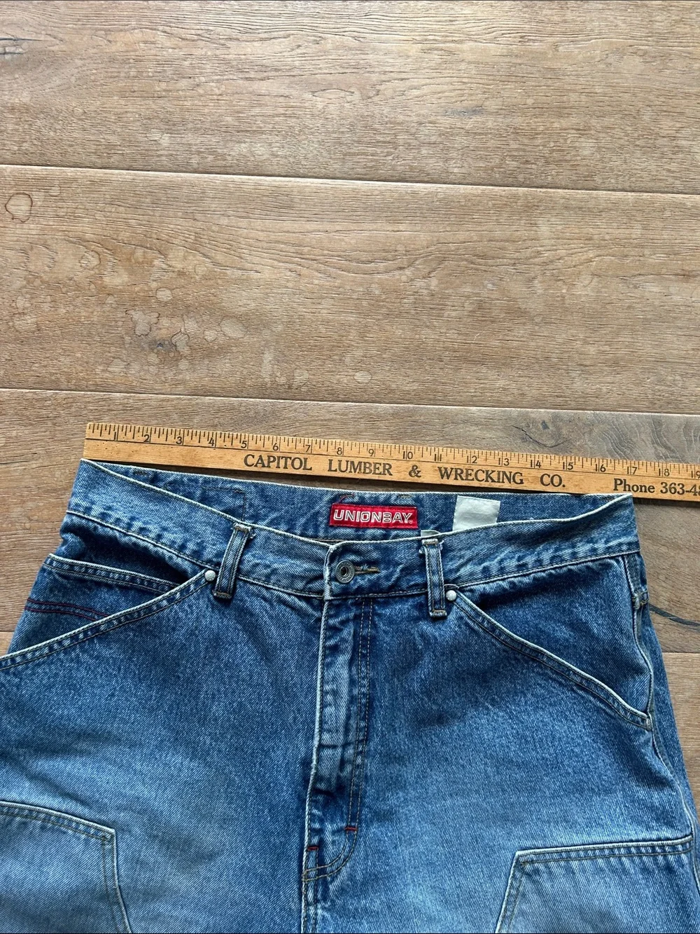 UNIONBAY Men's Washed Blue Carpenter Jeans, vintage